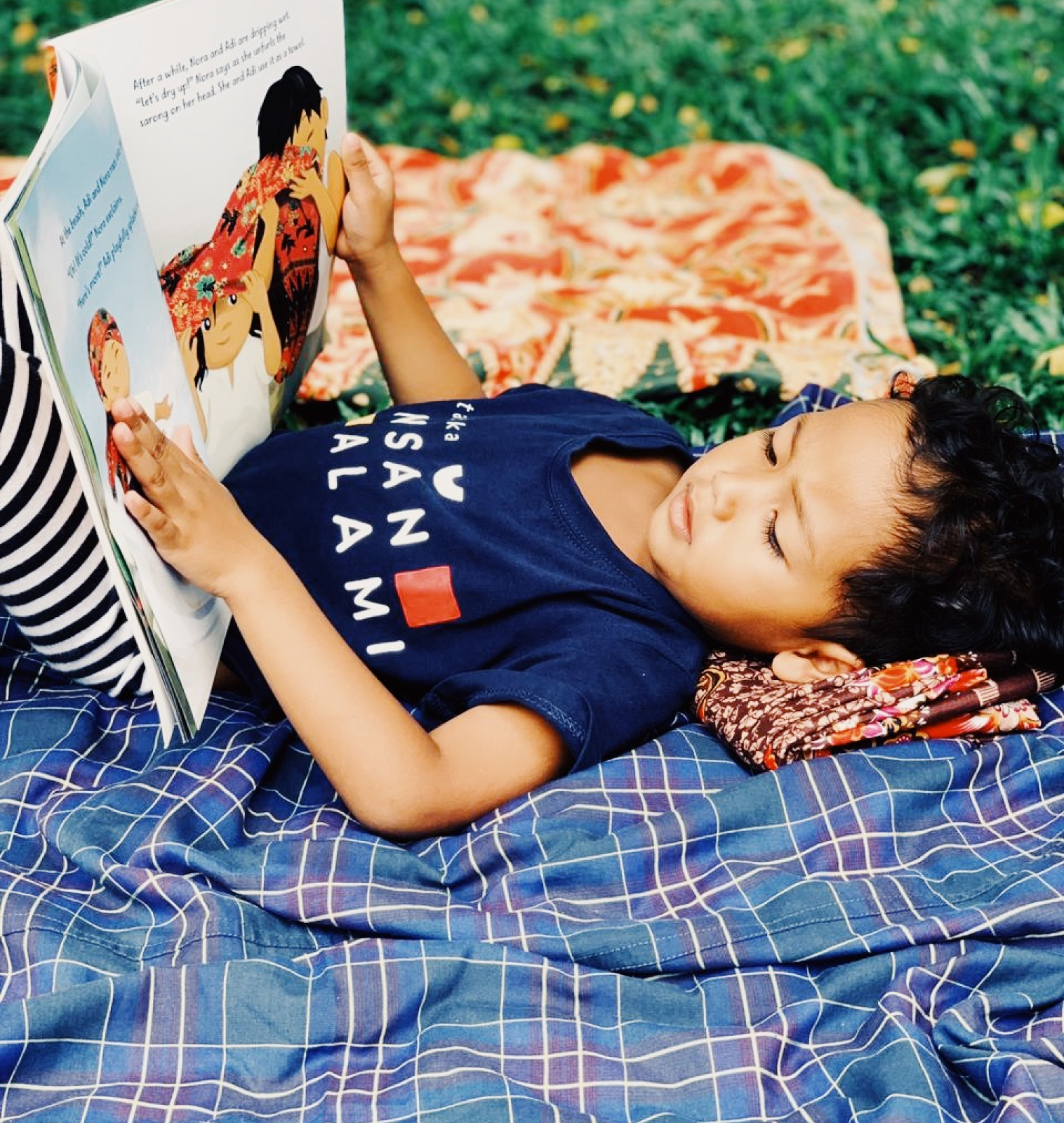 a child reading a book